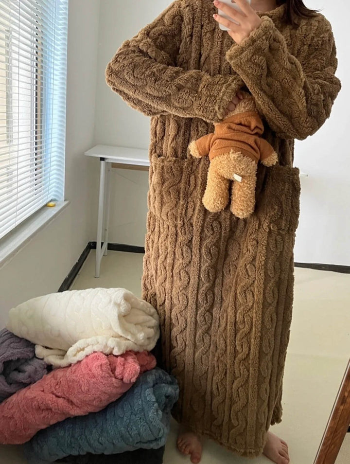 Cozy - Zimowy komplet domowy z koralowego aksamitu