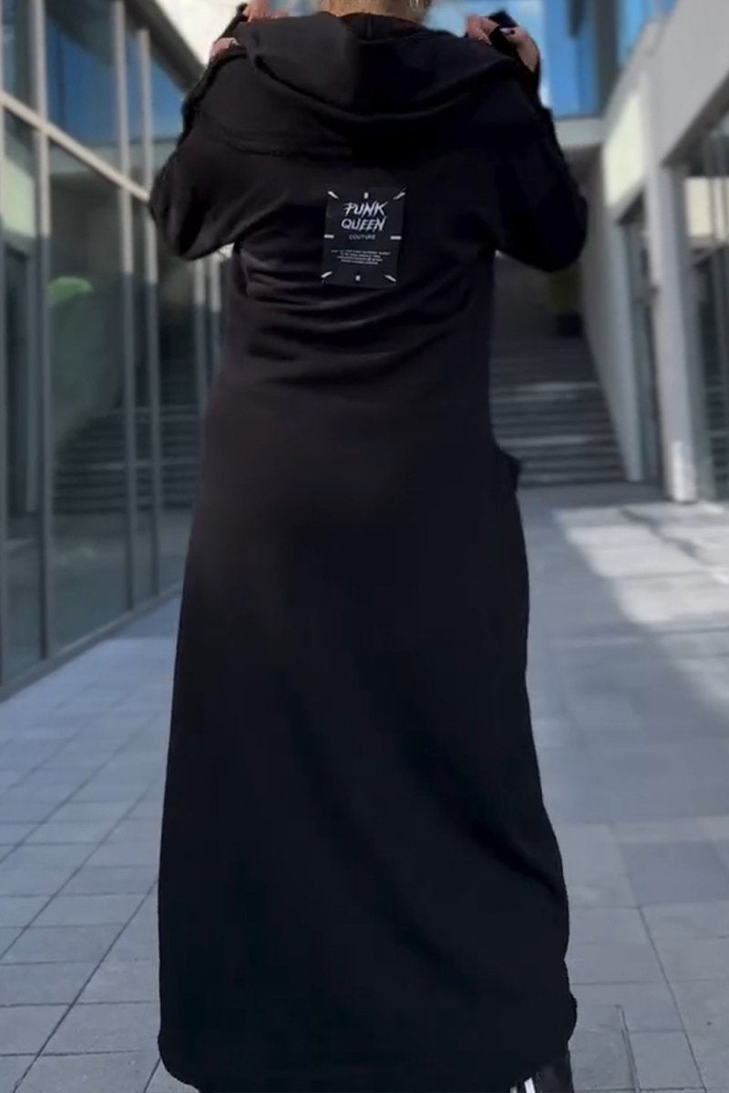 Sabrin - Damska sweterkowa sukienka z długim rękawem