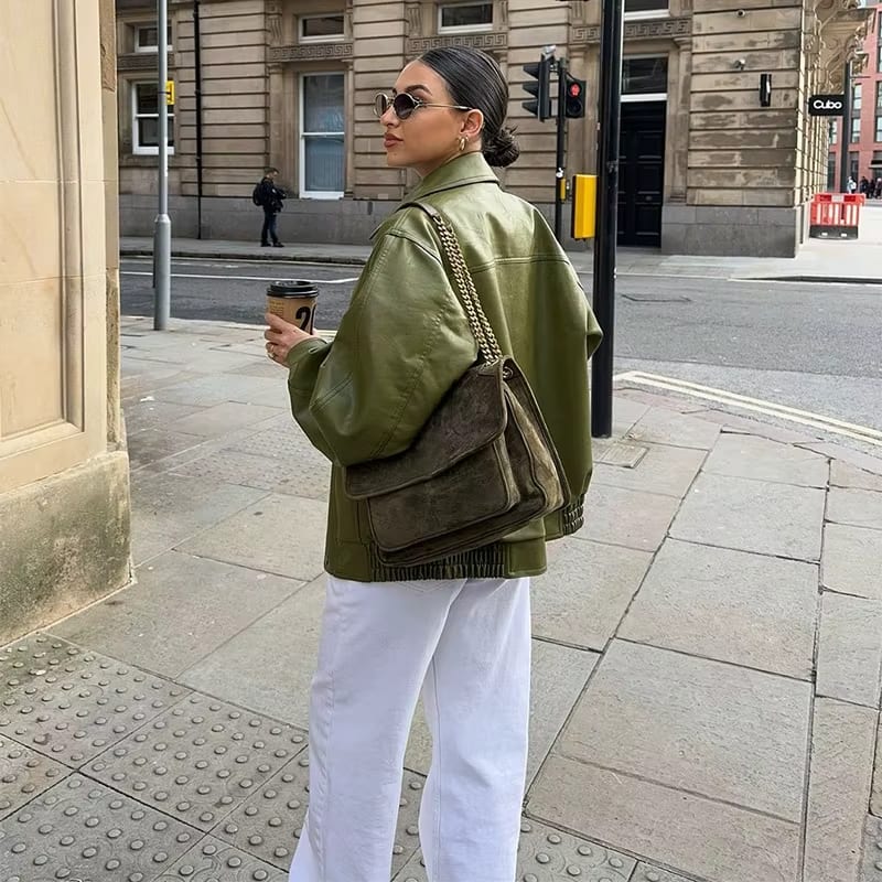 Liliana - Oversized skórzana kurtka