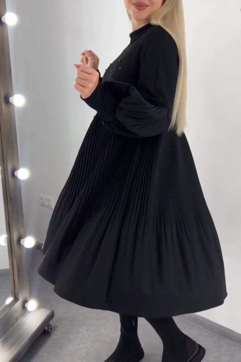 Adrienne - Plisowana sukienka zakrywająca brzuch