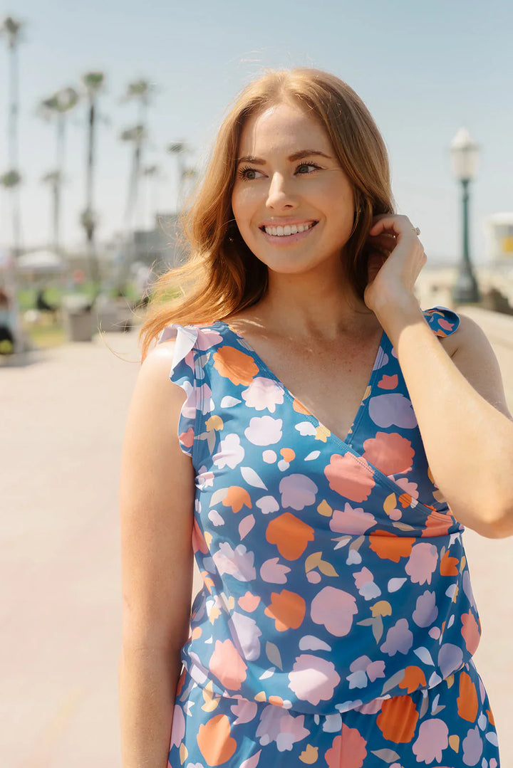 Agnieszka – Kostium kąpielowy z falbanami i wsparciem biustu