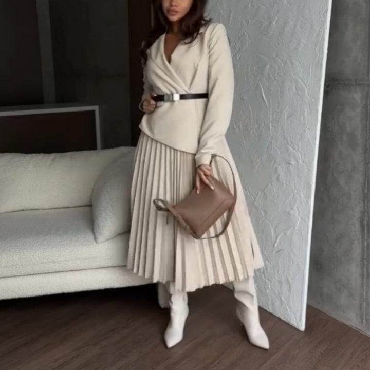 Isolde - Sukienka marynarska z paskiem