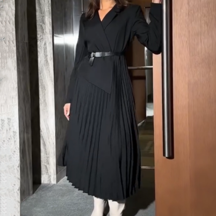 Isolde - Sukienka marynarska z paskiem